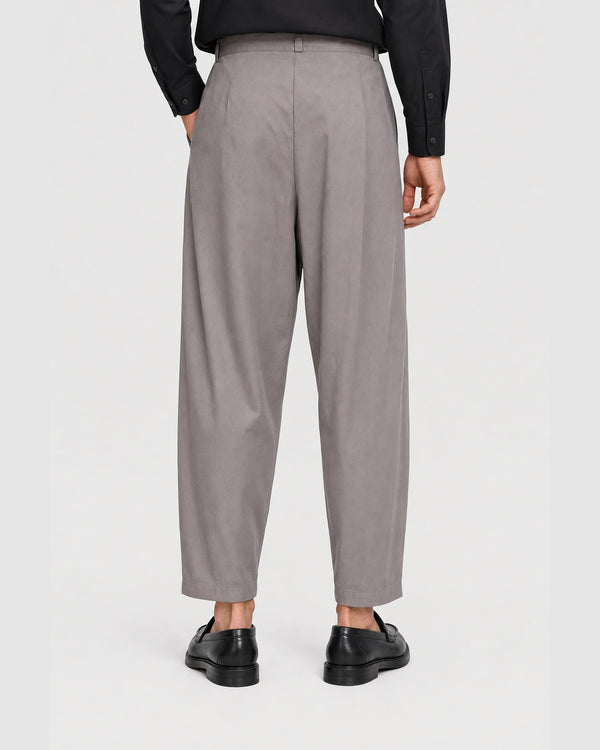 Tian Cross Pleated Pants Grey