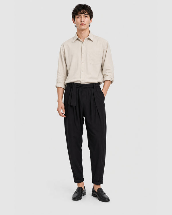Homage Belted Tie Joggers Black