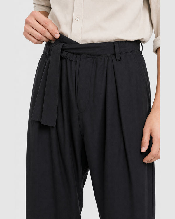 Homage Belted Tie Joggers Black