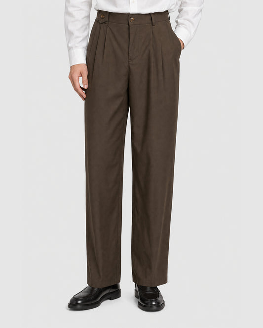 Bryden Pleated Loose Pants Brown