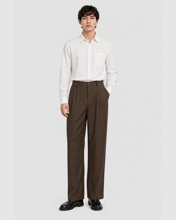 Bryden Pleated Loose Pants Brown
