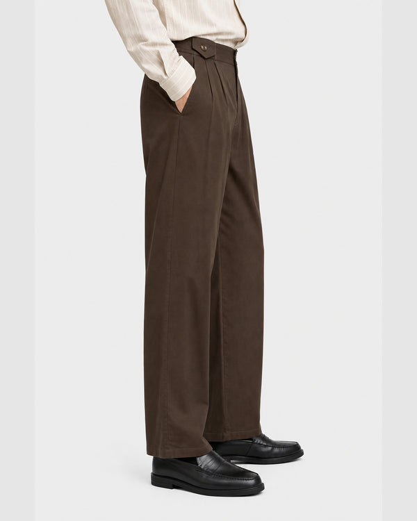 Bryden Pleated Loose Pants Brown