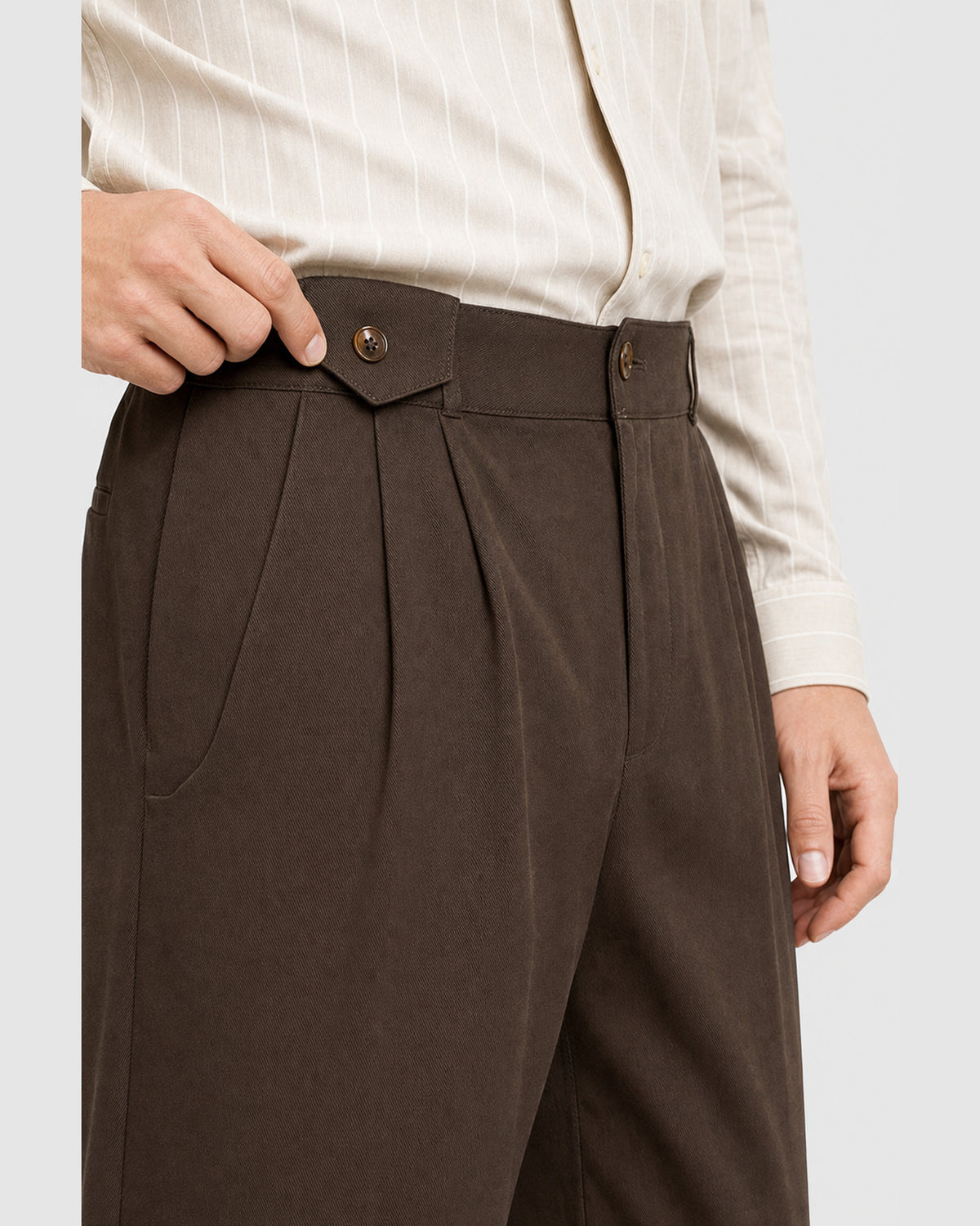 Bryden Pleated Loose Pants Brown