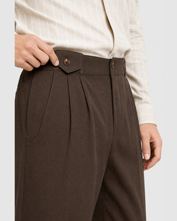 Bryden Pleated Loose Pants Brown