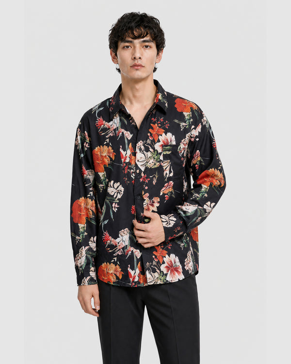 Sayer Flower Shirt Black
