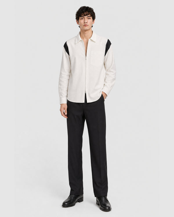 Upload Oversized Zip Shirt white