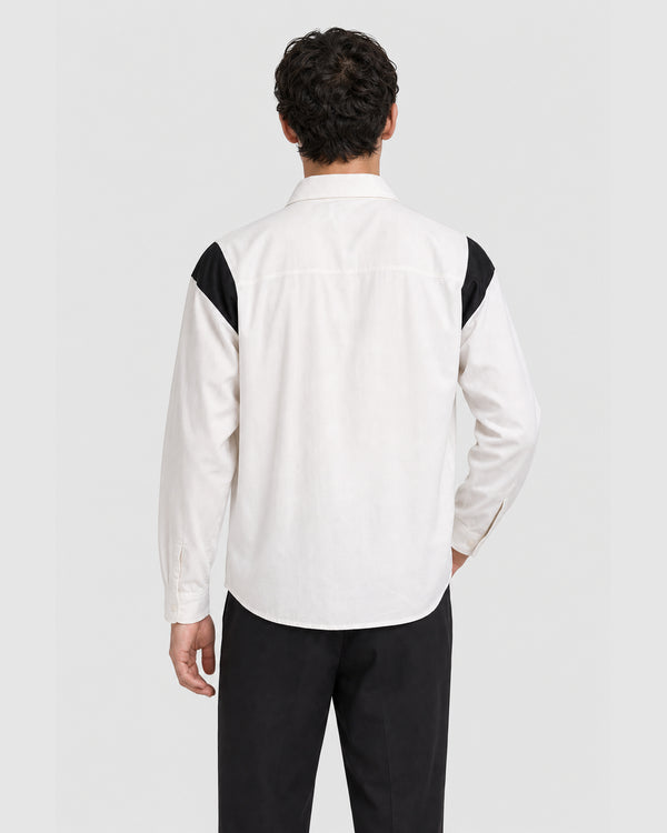 Upload Oversized Zip Shirt white