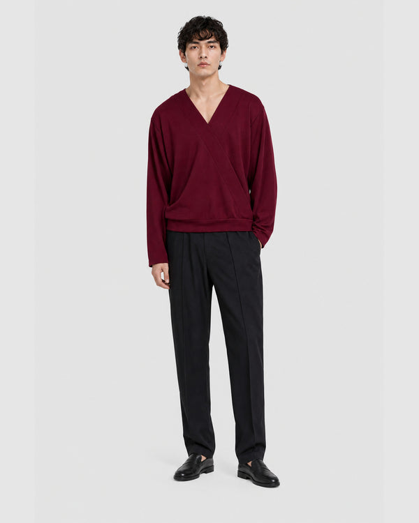Harvey Crossover V-neck Top Red