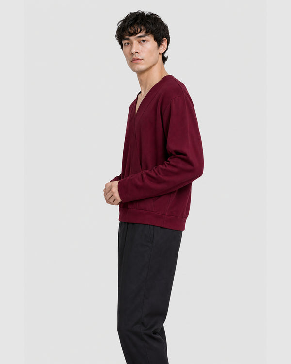 Harvey Crossover V-neck Top Red