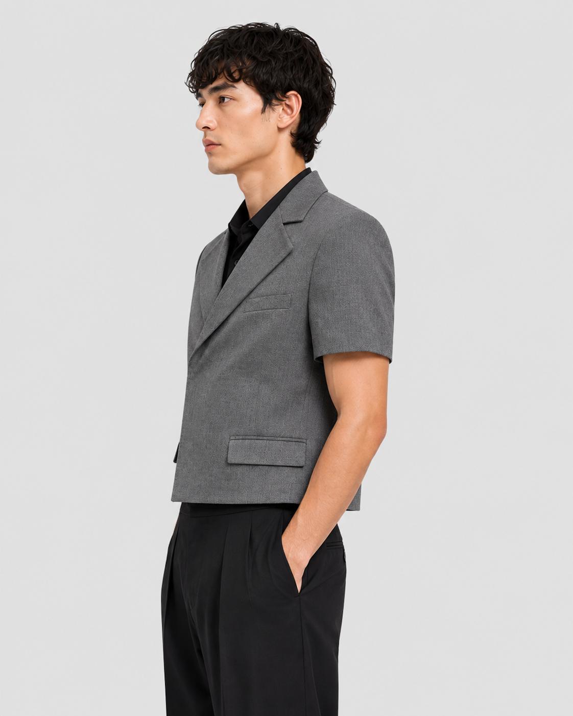 Javier Short Sleeve Crop Blazer