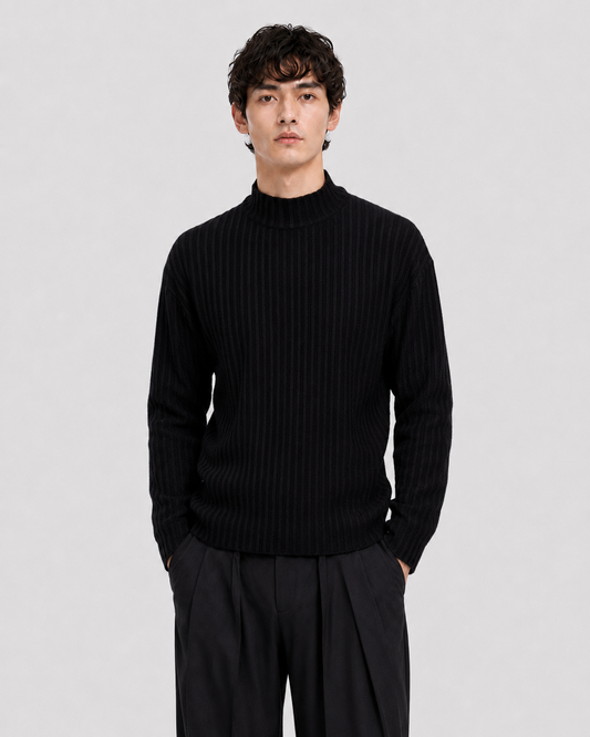 Stafford Mock Neck Pullover Black