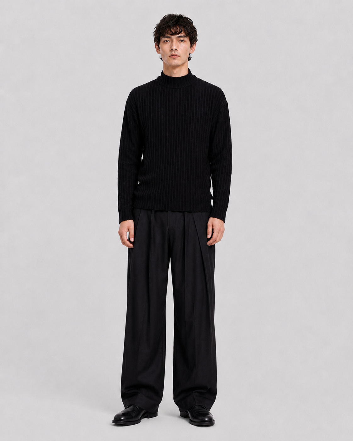 Stafford Mock Neck Pullover Black