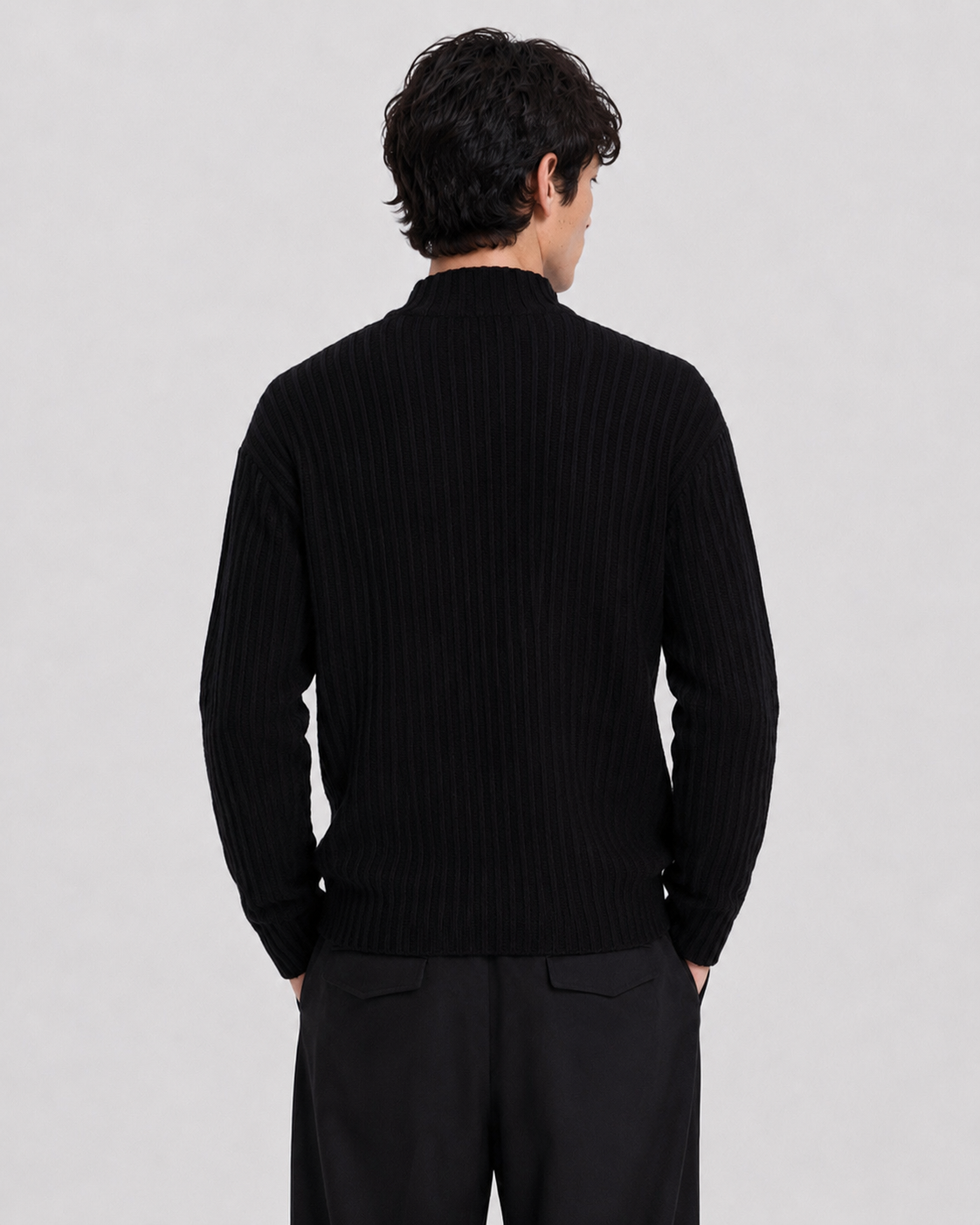 Stafford Mock Neck Pullover Black