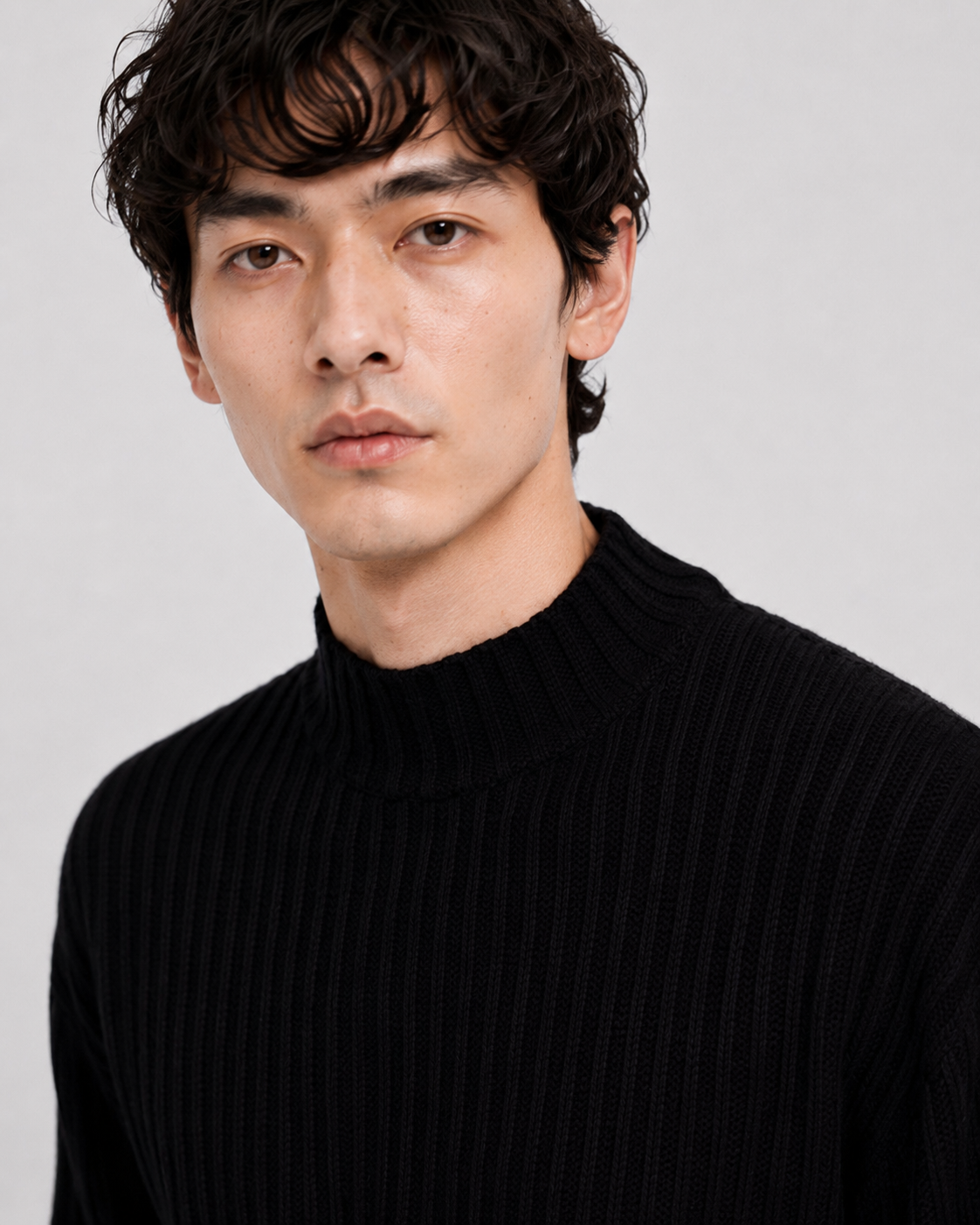 Stafford Mock Neck Pullover Black