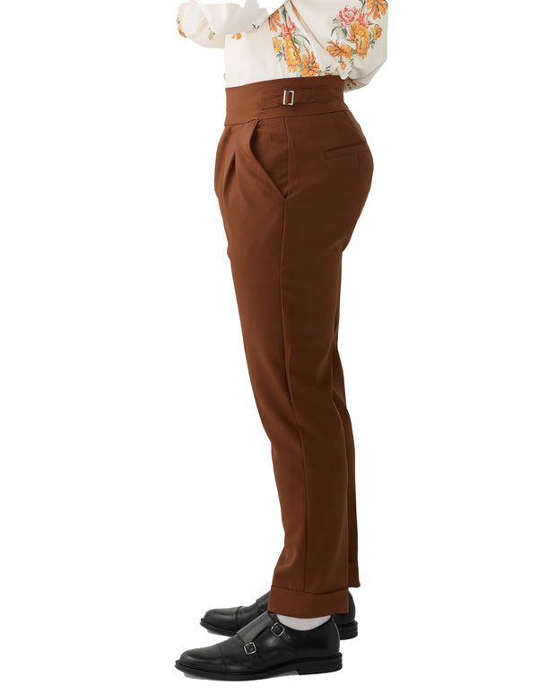 Vittori High Waist Cropped Pants Brown