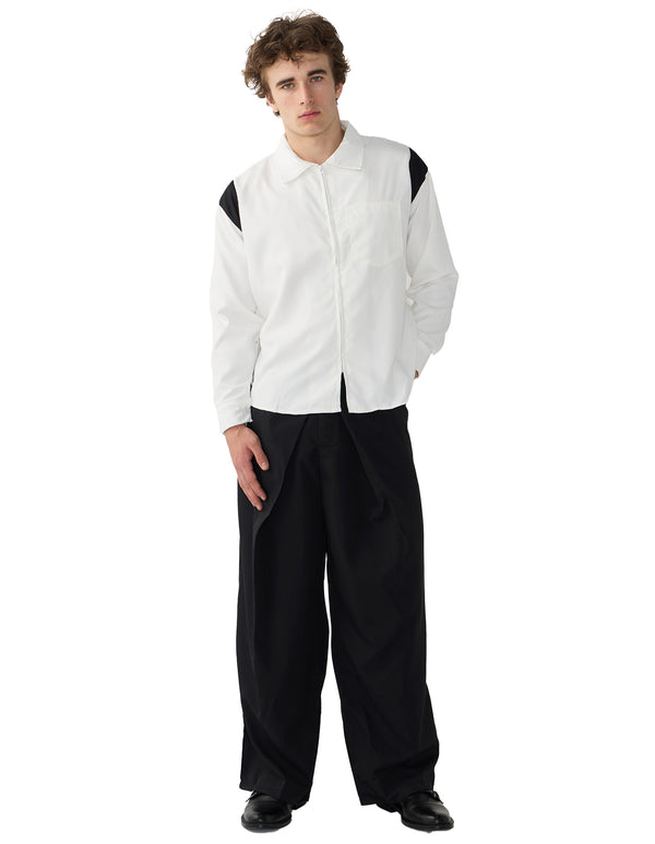 Upload Oversized Zip Shirt white