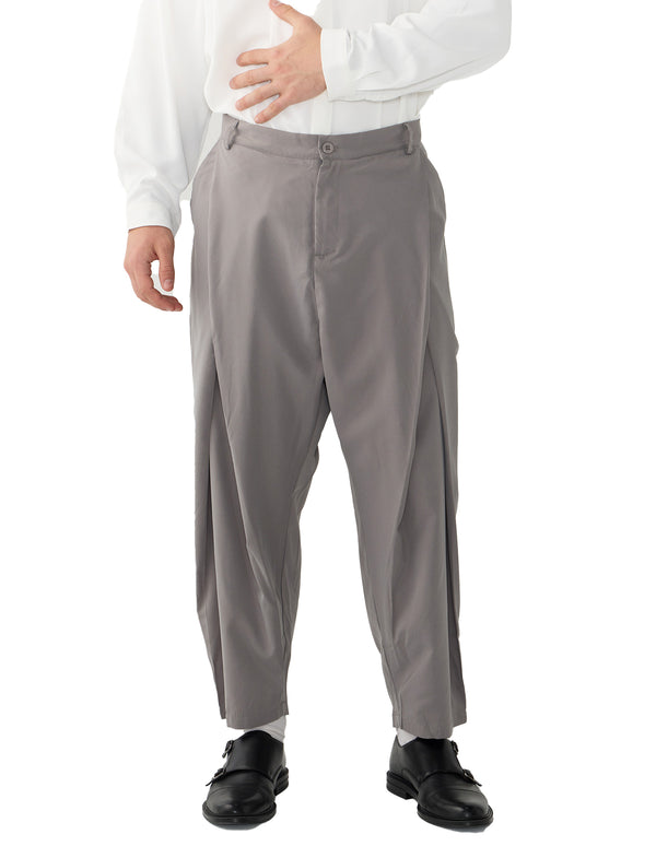 Tian Cross Pleated Pants Grey