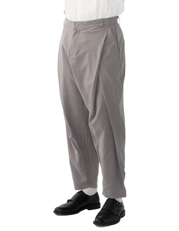 Tian Cross Pleated Pants Grey