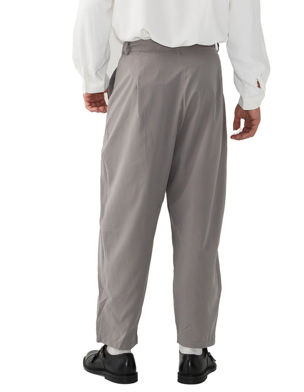 Tian Cross Pleated Pants Grey