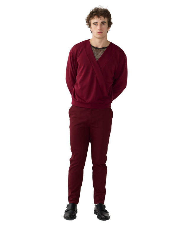 Harvey Crossover V-neck Top Red