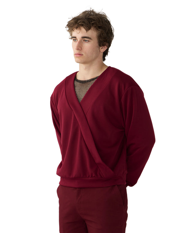 Harvey Crossover V-neck Top Red