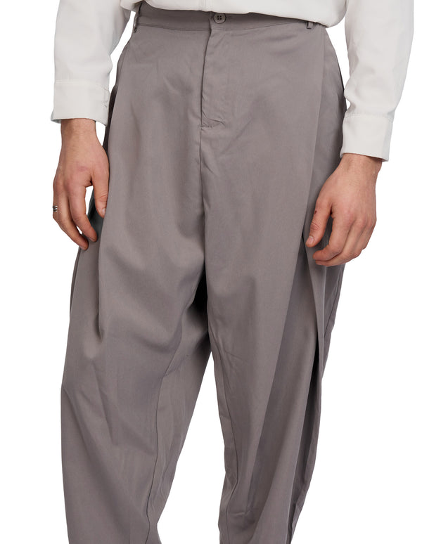 Tian Cross Pleated Pants Grey