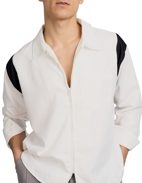 Upload Oversized Zip Shirt white