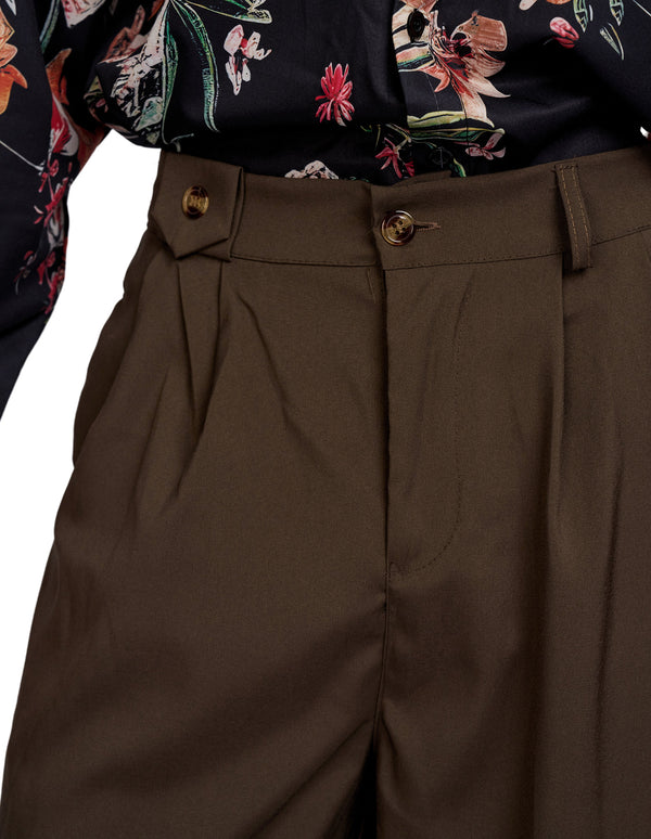 Bryden Pleated Loose Pants Brown