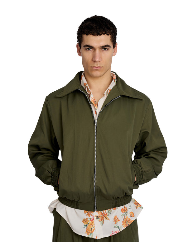 Radar Bomber Zip Jacket Green
