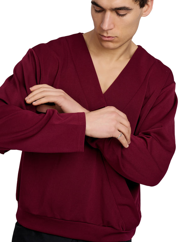 Harvey Crossover V-neck Top Red