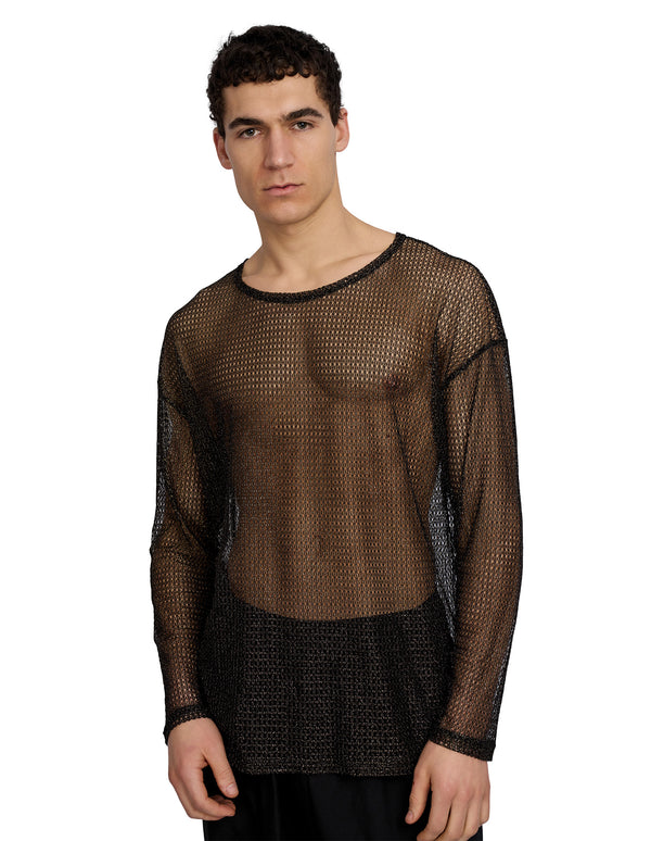 Troye Mesh Tee Top Black