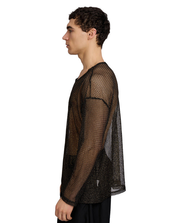 Troye Mesh Tee Top Black