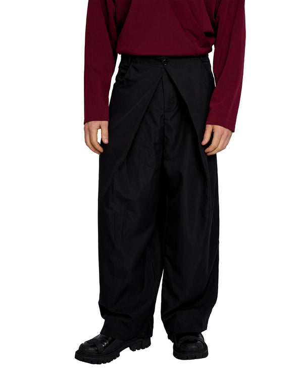 Merin Double Pleated Wide Pants Black