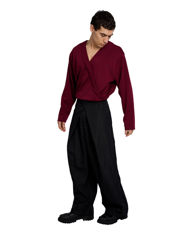 Merin Double Pleated Wide Pants Black