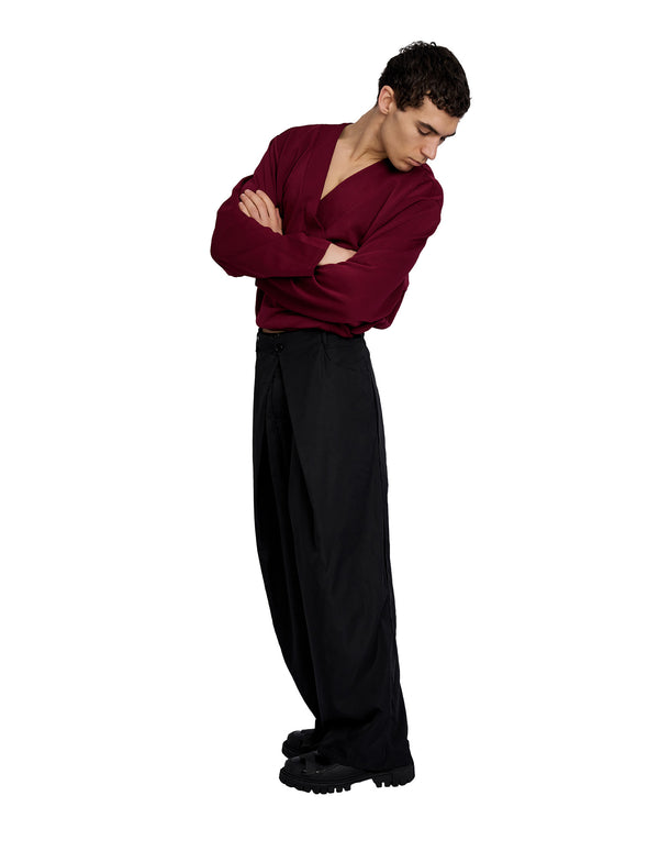 Merin Double Pleated Wide Pants Black