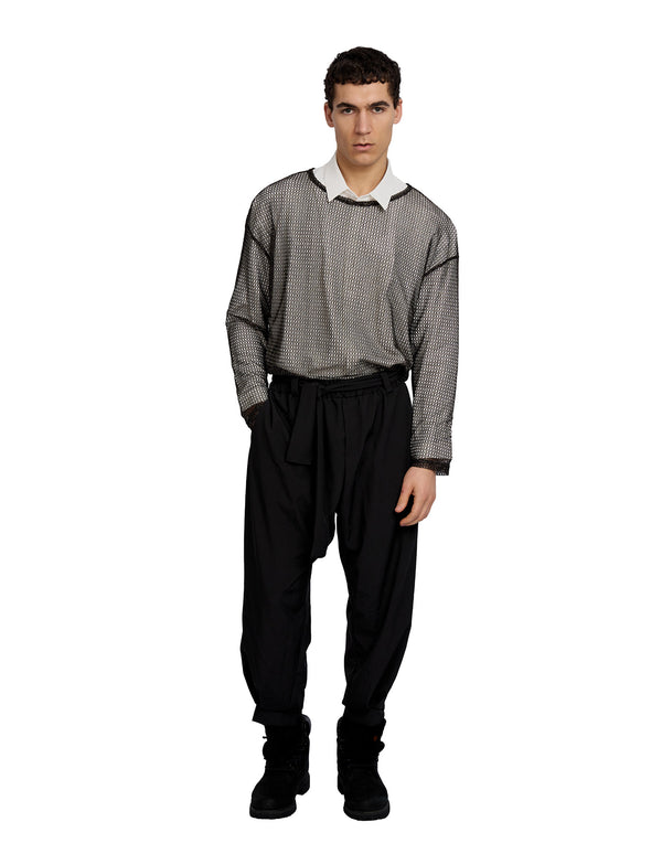 Homage Belted Tie Joggers Black