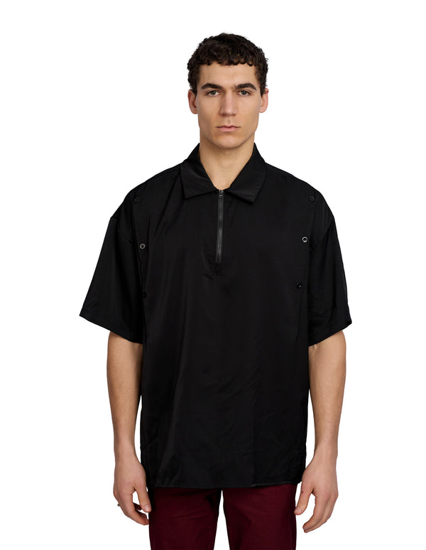 Zander Short Sleeve Zip Shirt Black