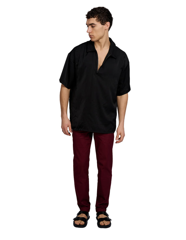 Zander Short Sleeve Zip Shirt Black
