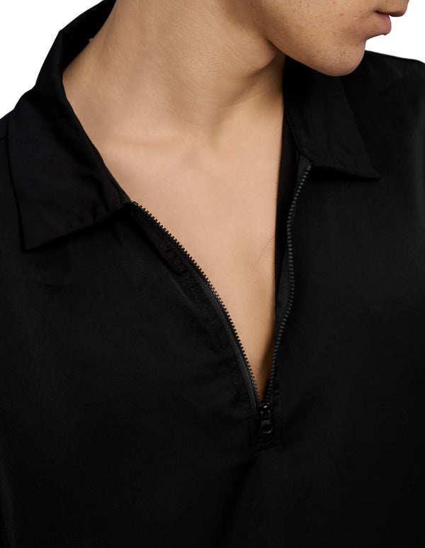 Zander Short Sleeve Zip Shirt Black