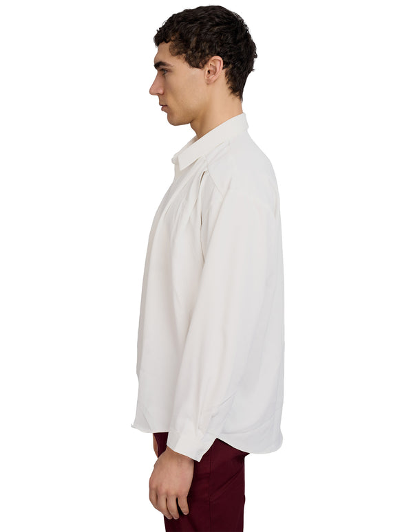 Lucien Pleated Shirt White
