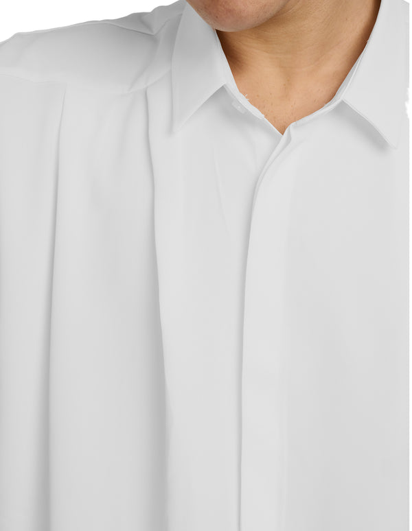 Lucien Pleated Shirt White