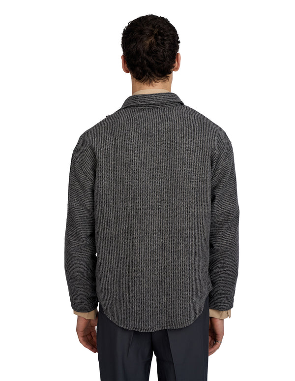 Frontline Stripped Thick Shirt Dark Grey