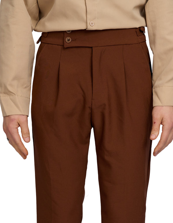 Vittori High Waist Cropped Pants Brown