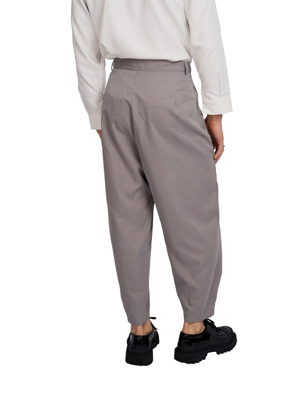 Tian Cross Pleated Pants Grey