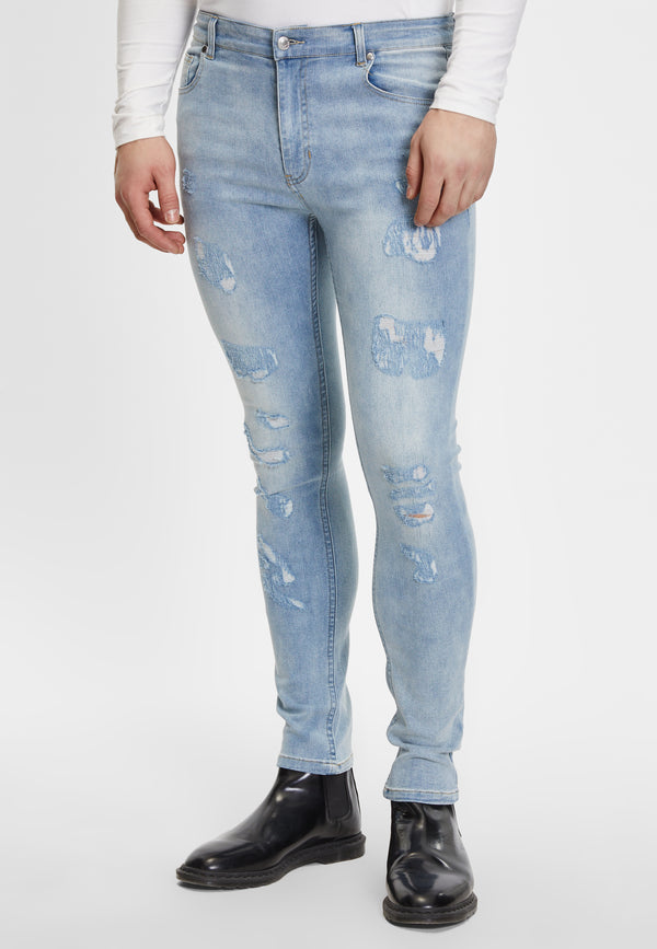 Colton Skinny Ripped Jeans Blue