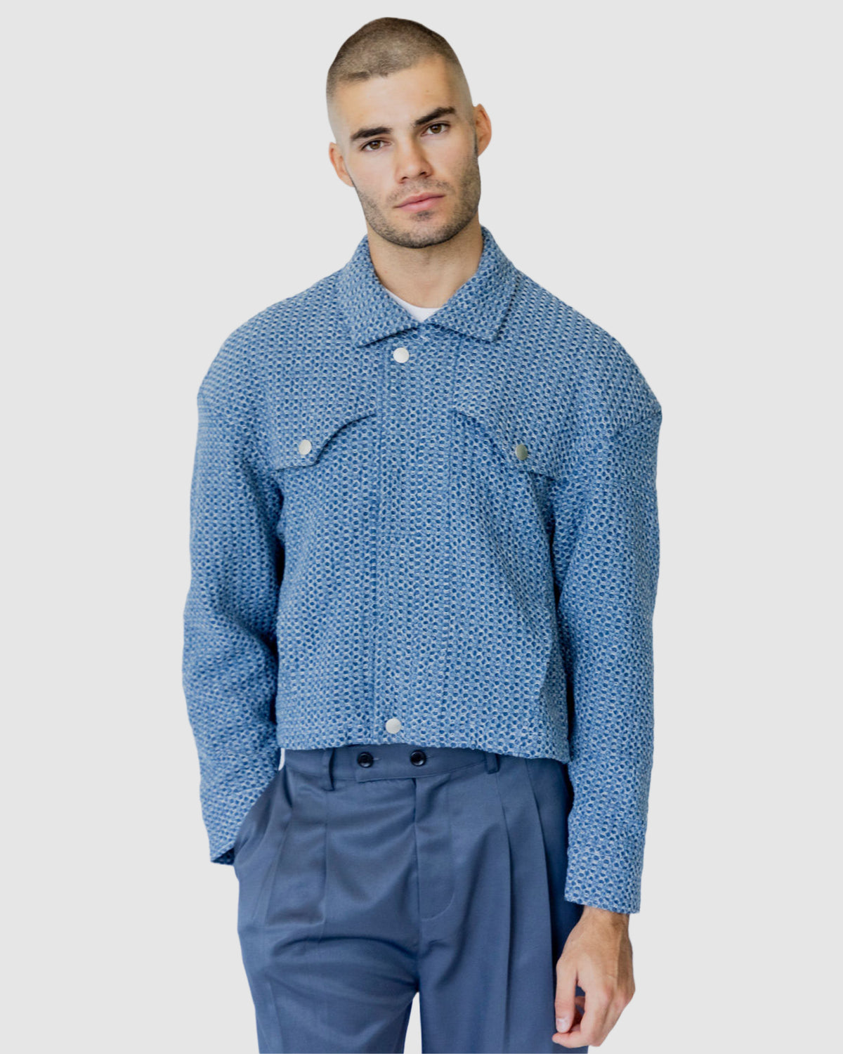 Yannick Cropped Jacket Blue
