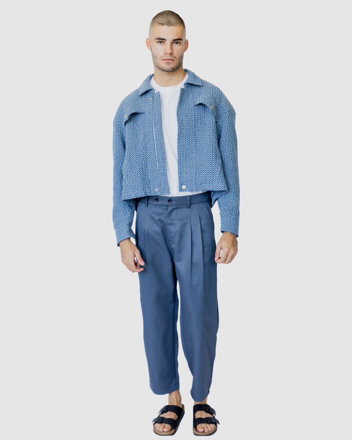 Yannick Cropped Jacket Blue