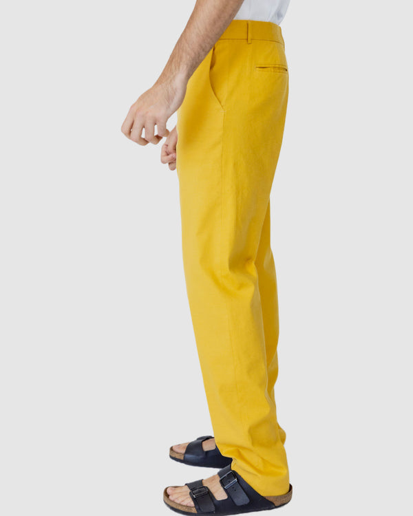 Parish Straight Linen trouser Yellow