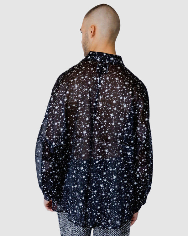 Starboy Star Sheer Shirt Black
