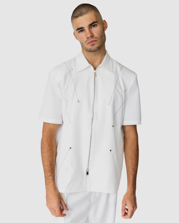 Quentin Zip Shirt White